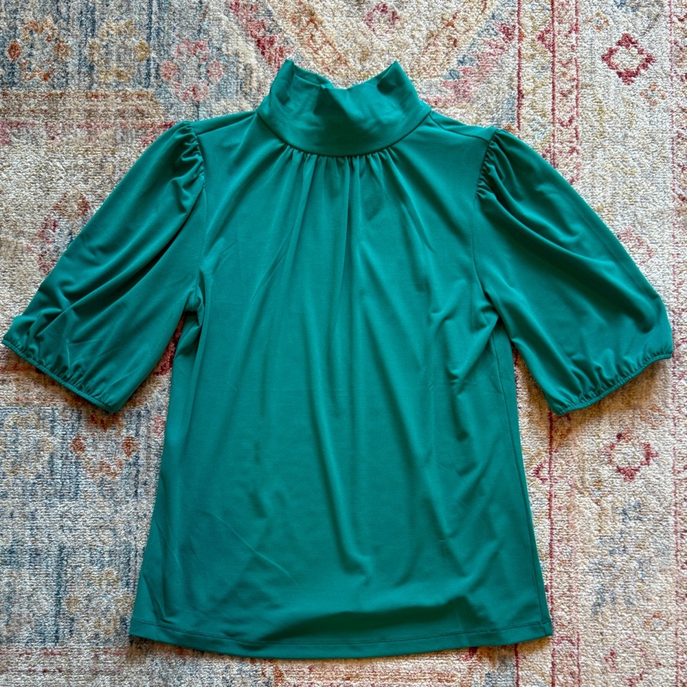 NWT Ann Taylor Emerald High Neck Blouse